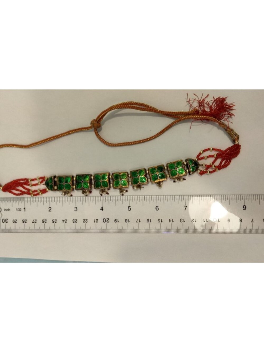 Meenakari Choker Belt Headpiece Bollywood Spiritual Family Fertility Prosperity - Picture 12 of 12